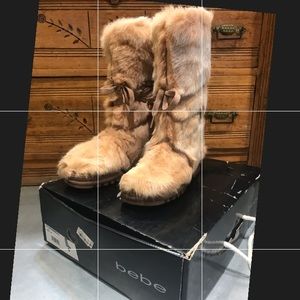 Bebe Mammoth Fur Boots sz 6 (fits like 7)
